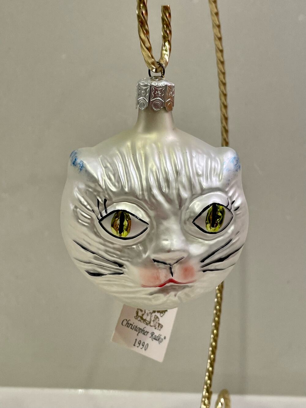 RARE Christopher Radko 1990 Tabby Ornament